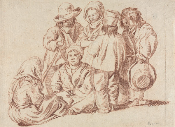 Group of Six Children recto 1700s