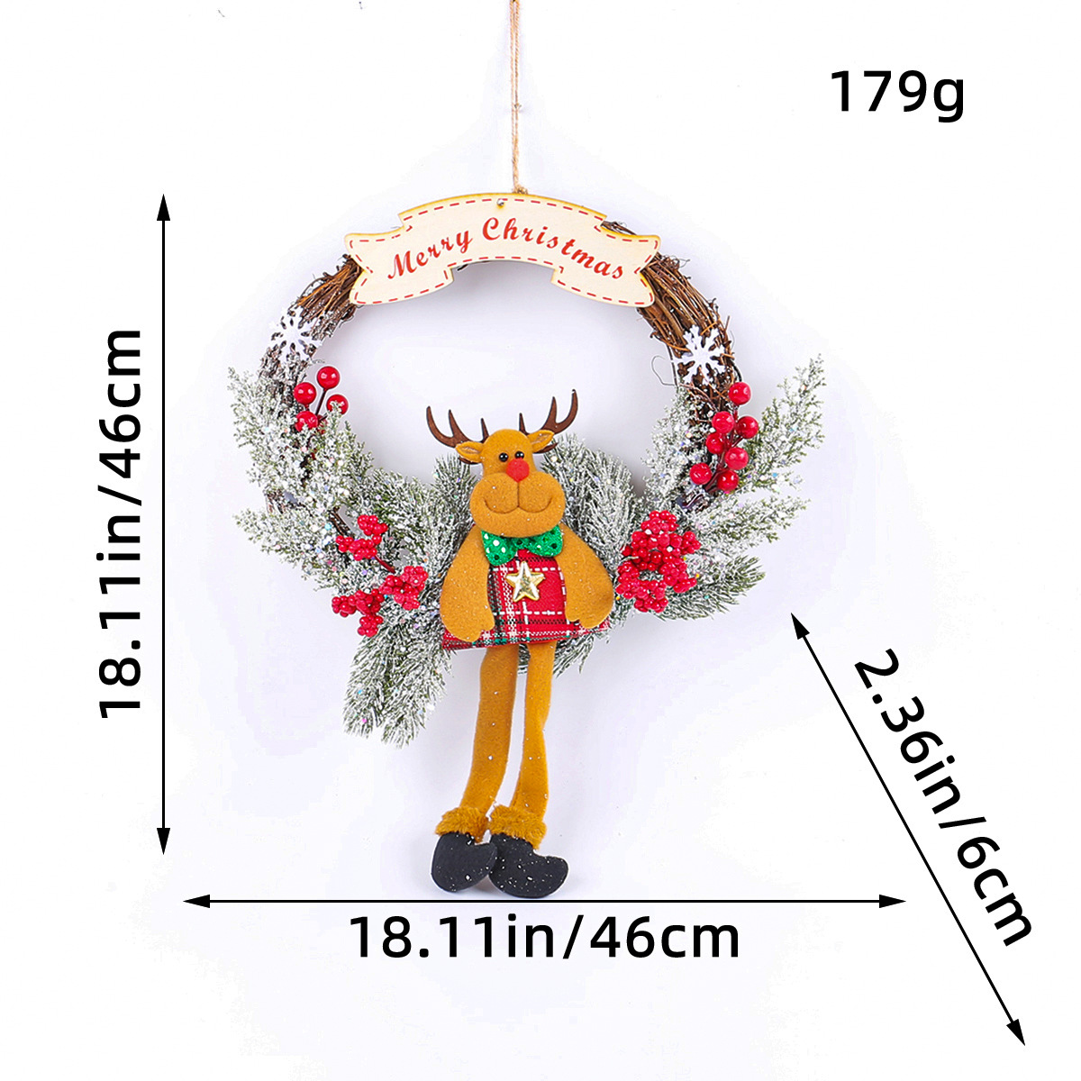 Handgefertir Weihnachtskranz aus Zweigen