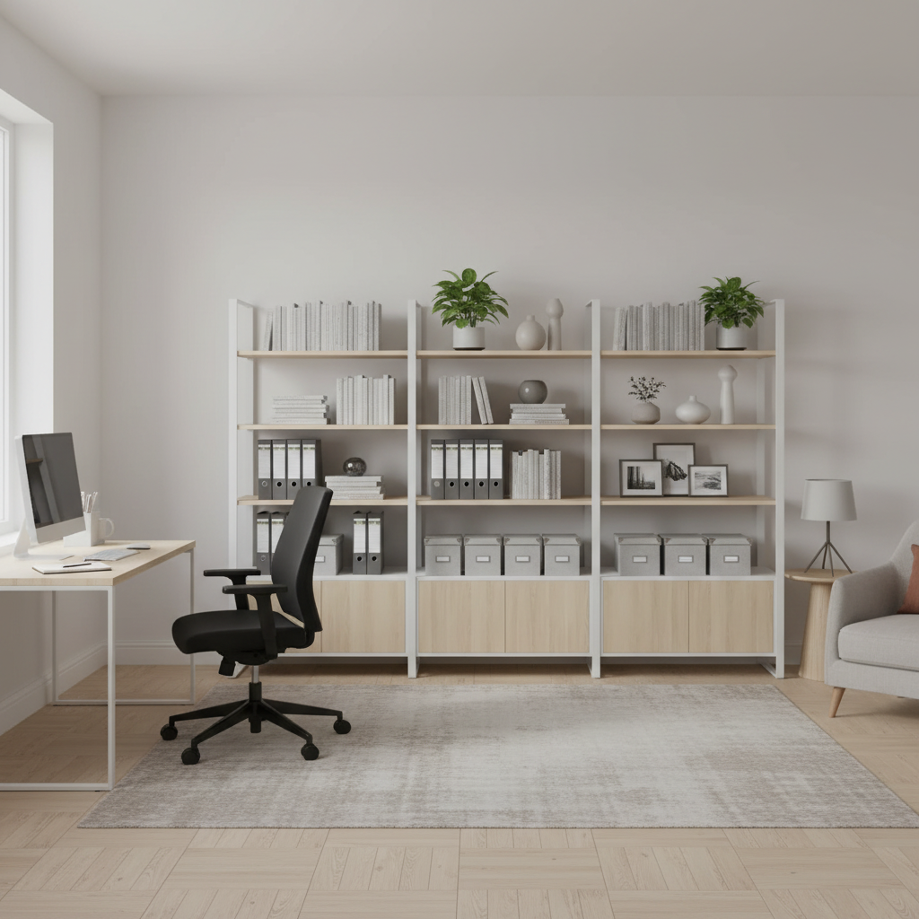 RADAR Color Large Display Shelf With Six-Door Bottom Cabinet