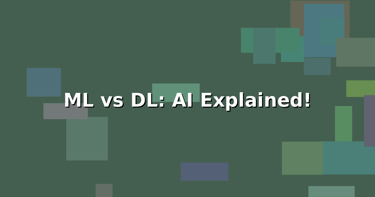 Thumbnail image illustrating the conceptual difference between Machine Learning and Deep Learning, with gears representing traditional ML and a complex neural network representing DL, for an article explaining AI concepts.