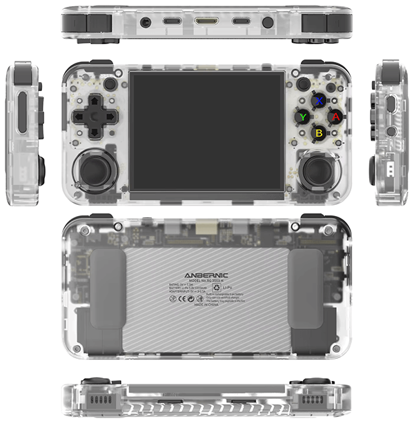 anbernic rg35xx h white transparent