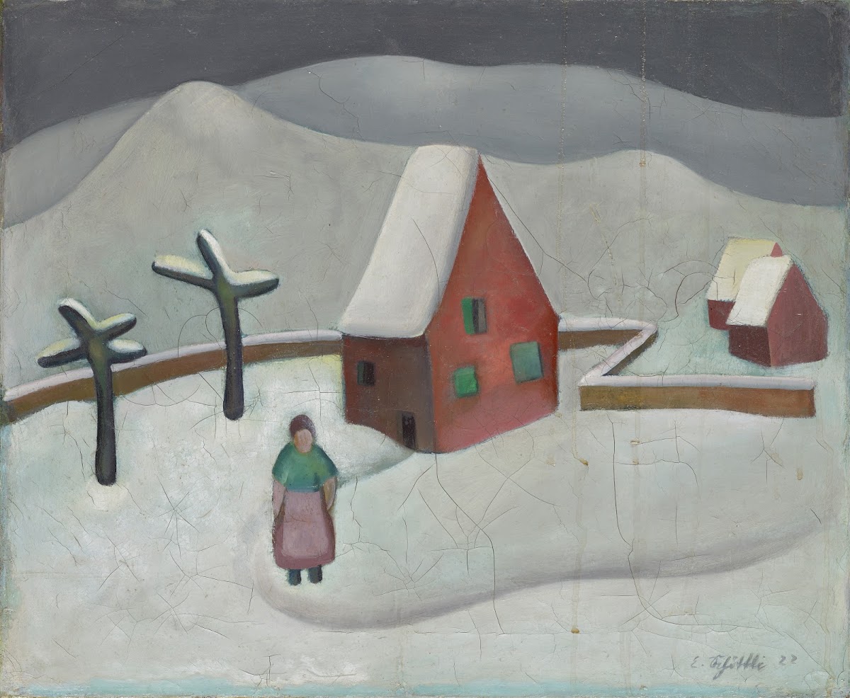 Winterlandschaft Mit Rotem Haus 1922