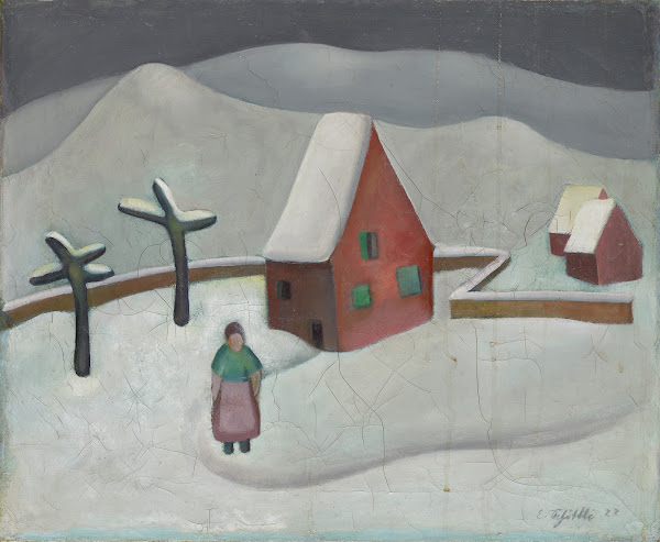 Winterlandschaft Mit Rotem Haus 1922