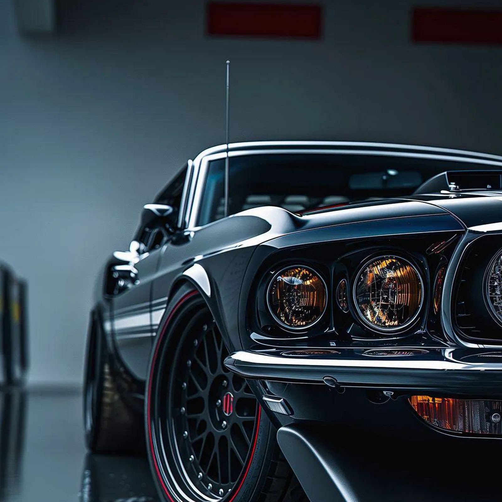 Download Classic Black Ford Mustang Full HD iPhone