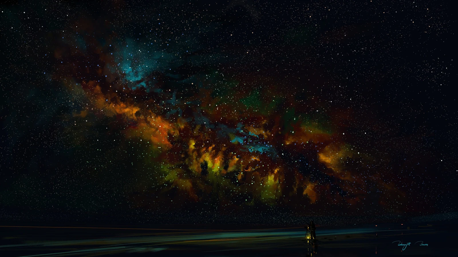 A Stunning Night, Digital Art, Stars Full HD Desktop and Mobile Wallpaper Background (1920x1080)