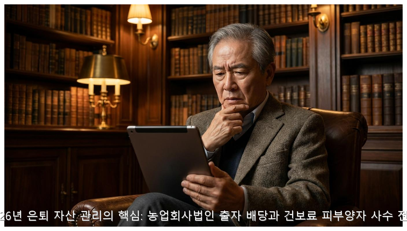 2026년 은퇴 자산 관리의 핵심: 농업회사법인 출자 배당과 건보료 피부양자 사수 전략 핵심 안내 및 분석 인포그래픽 (2)