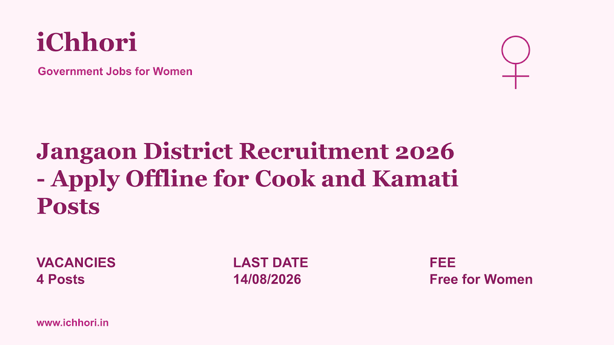 Jangaon District Recruitment 2026 - Apply Offline for Cook and Kamati Posts - iChhori
