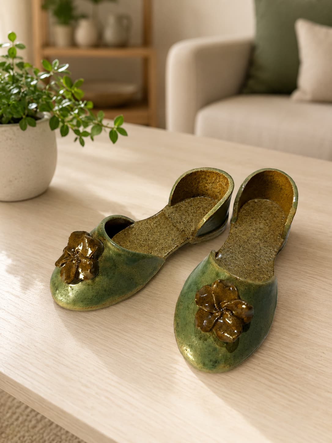 Sandalias Verde Flor