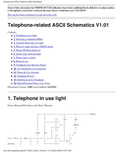 FAQ Telephone ASCII Schematics 2004