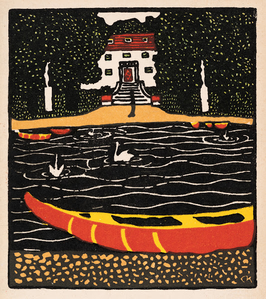 Nr 253 Teich mit Boot und Schwänen 1909