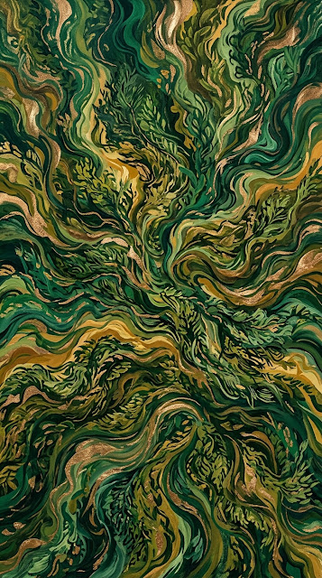 Abstract Top-Down View of a Forest Canopy with Wind Patterns - Free mobile Wallpaper