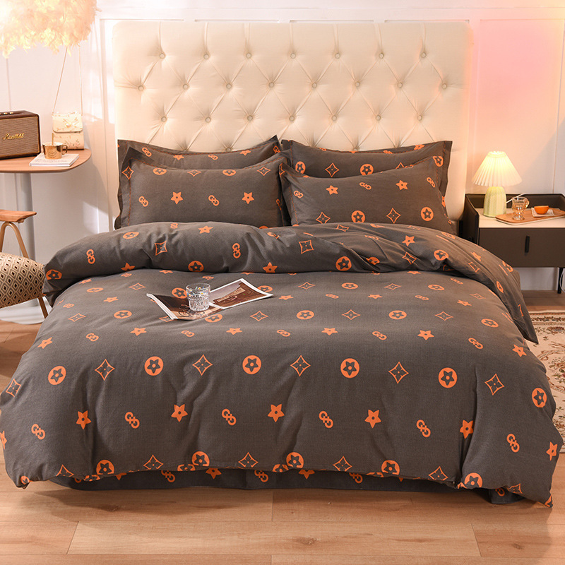 Bedding set made from brushed cotton, printed