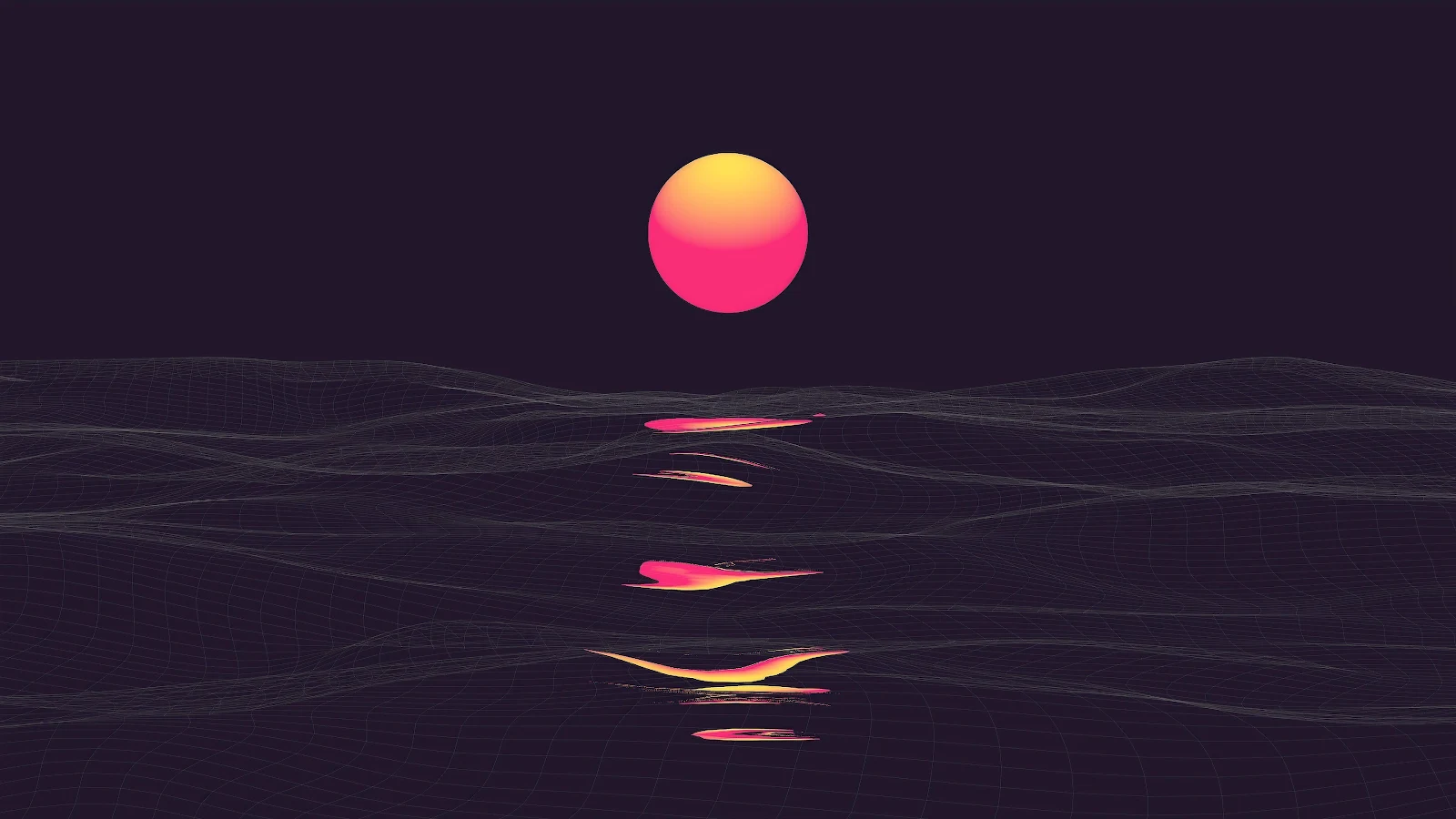 Retrowave, Sunset Overdrive, Gradient, Minimalism, Digital Art 4K Desktop, iPhone Wallpaper Background