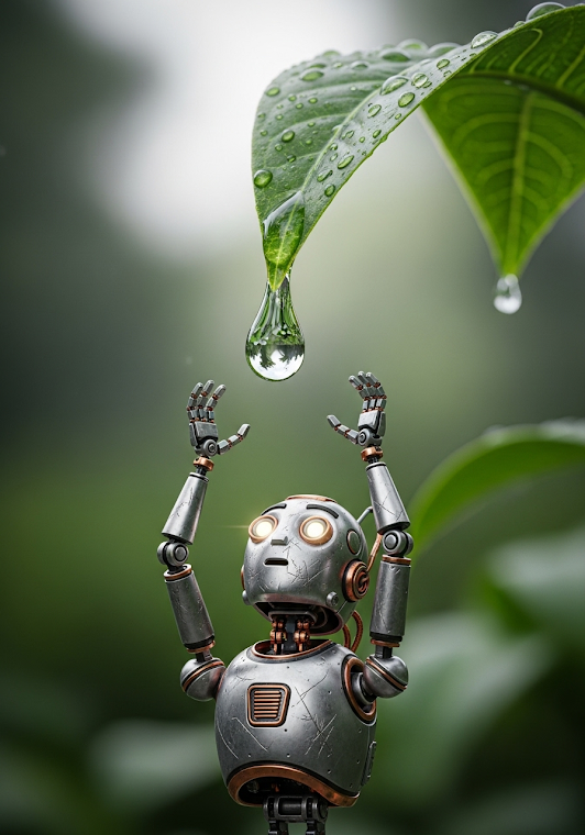 Robot Reaches for Dewdrop