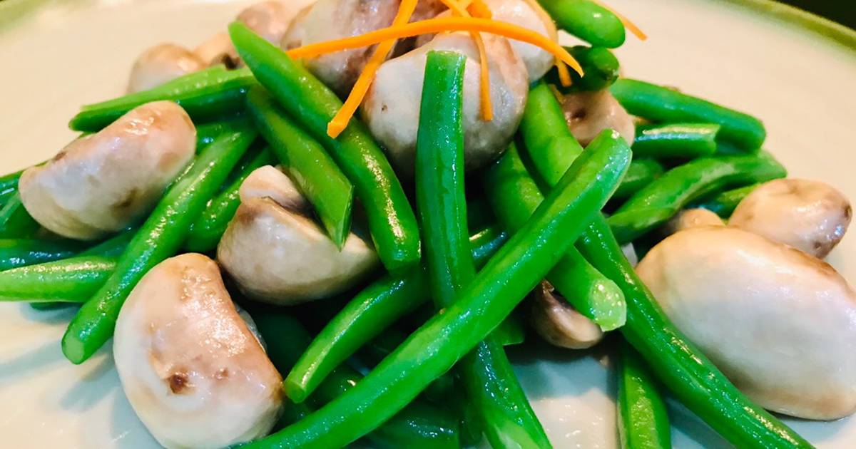 Đậu cove xào nấm mỡ