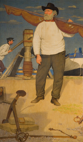 Fisherman Carrying a Sail 1907