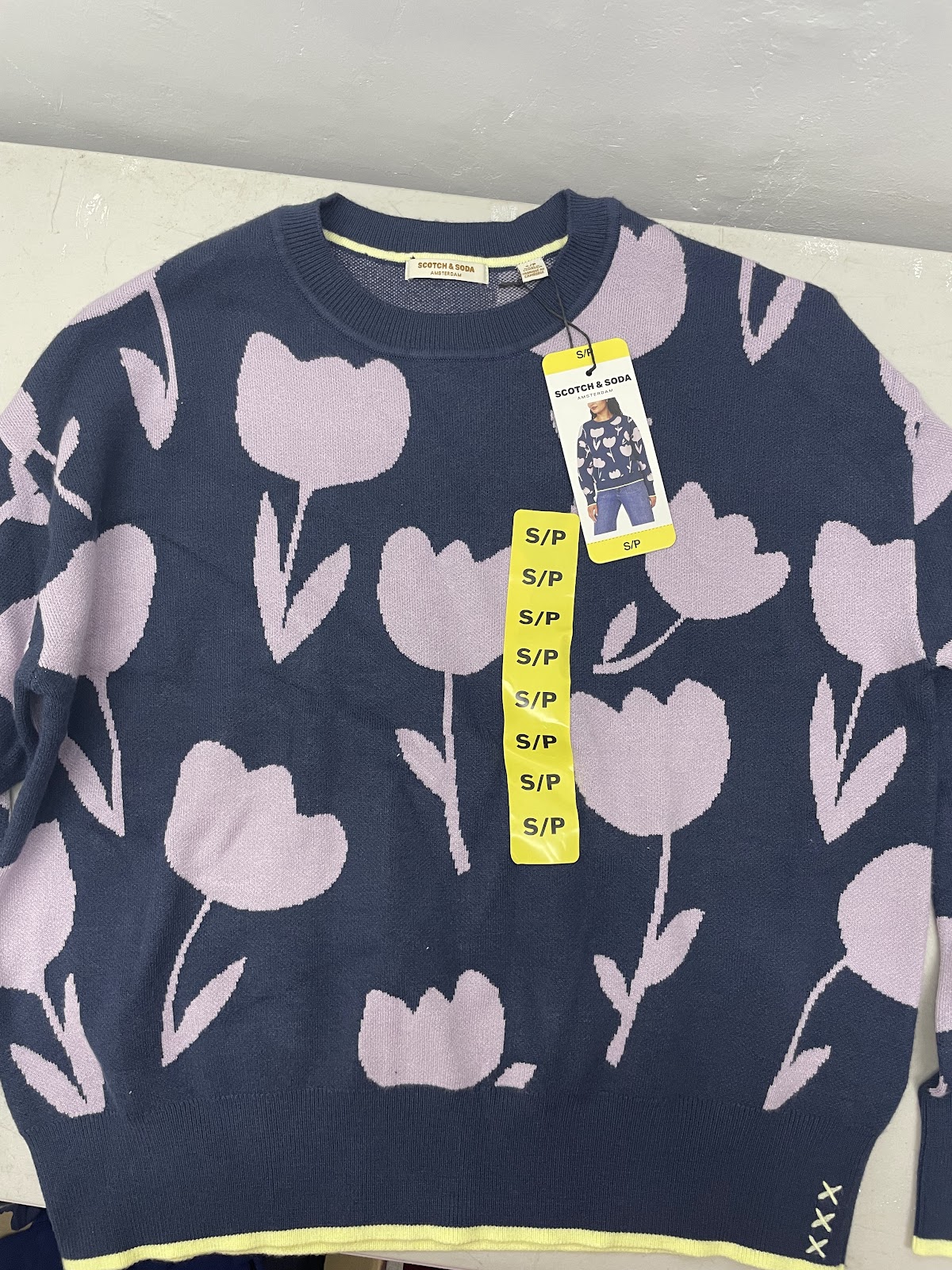 Scotch Sweater Floral Blue S #2081