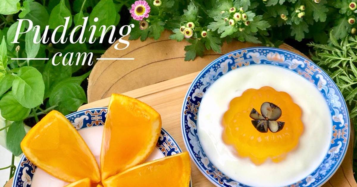 Ăn dặm- pudding cam, thạch cam mix sữa chua