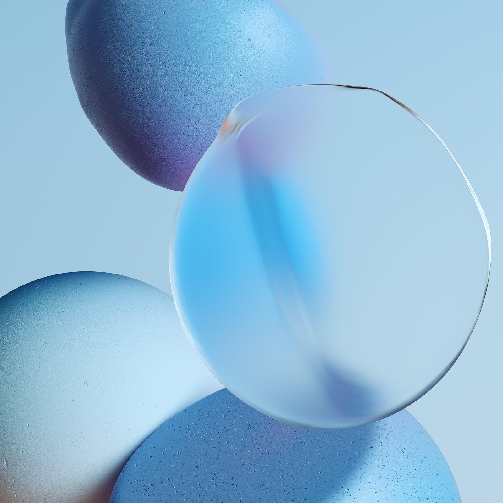 Download Abstract Floating Blue Spheres 2K iPhone
