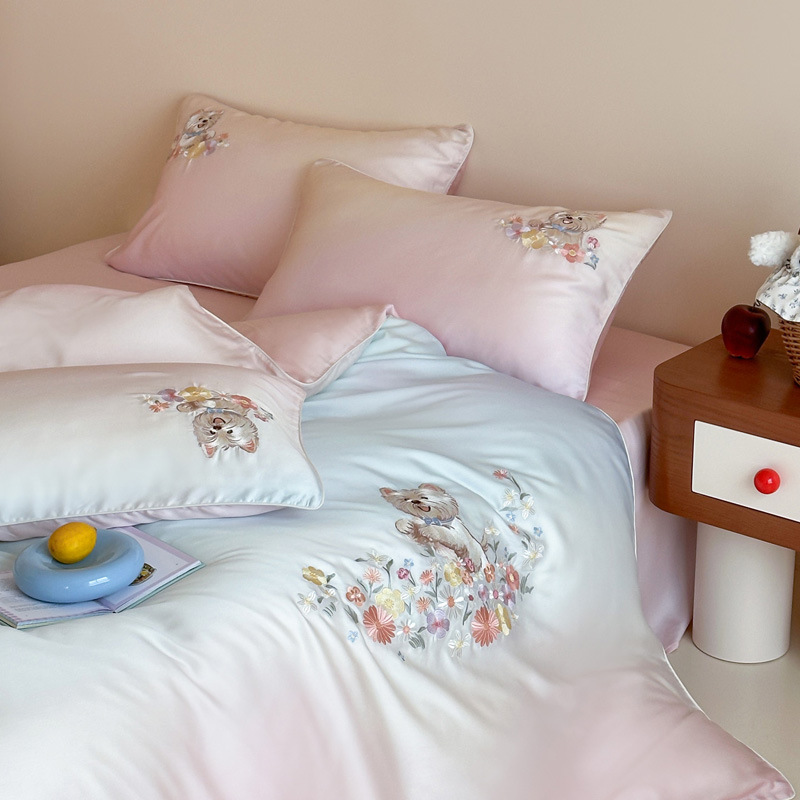 Tencel-Bettwäsche-Set mit Stickerei