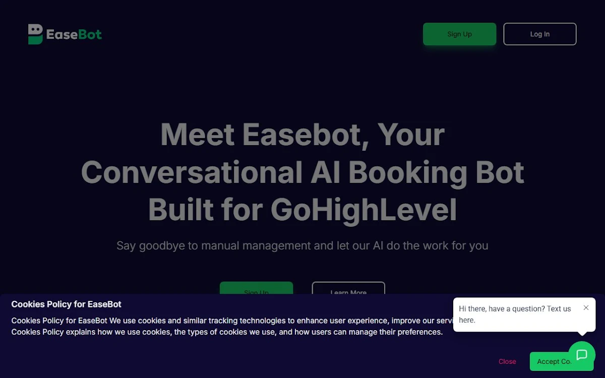 Captura de Easebot AI Booking Bot for GoHighLevel