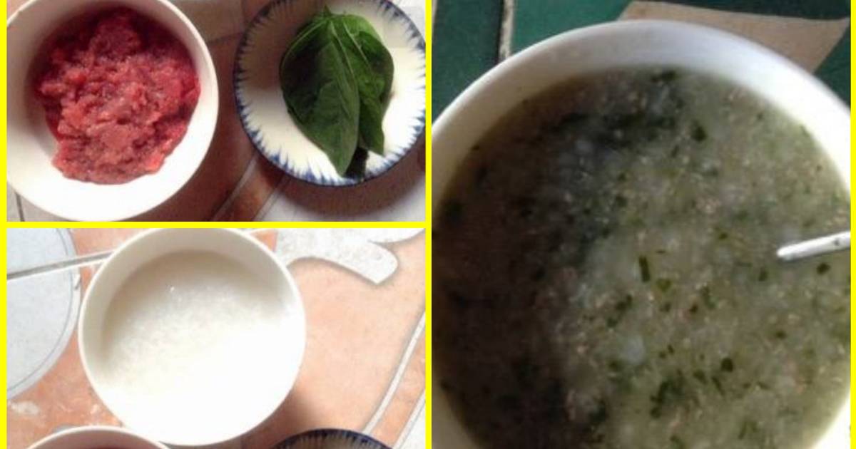 Cháo thịt bò rau mồng tơi ăn dặm cho bé