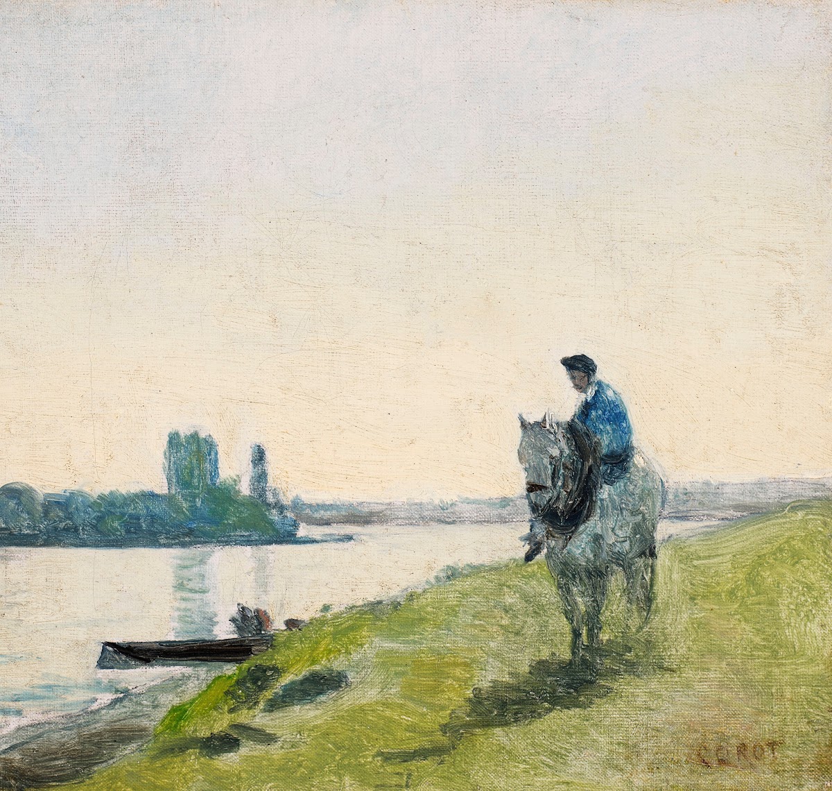 Haleur de bateau sur son cheval circa 1855 60