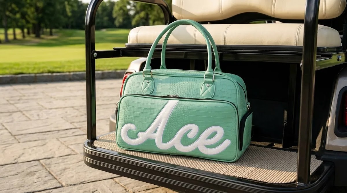 Shop luxury golf accessories with a custom day bag for premium golf travel and course days