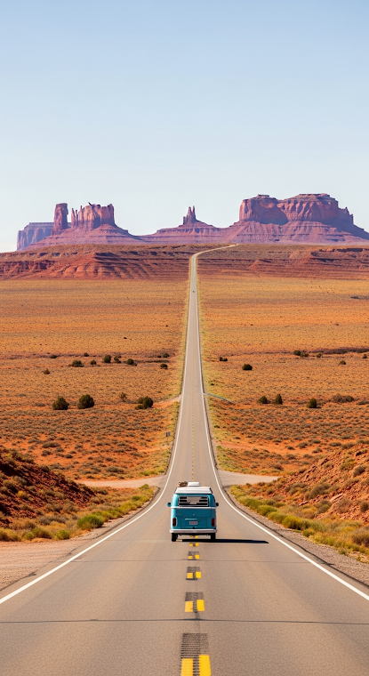 Vintage Van Desert Road Trip