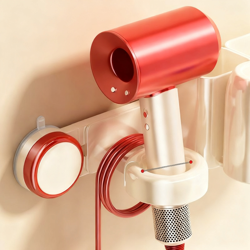 Suction cup toothbrush holder, 3–4 slots, with cup