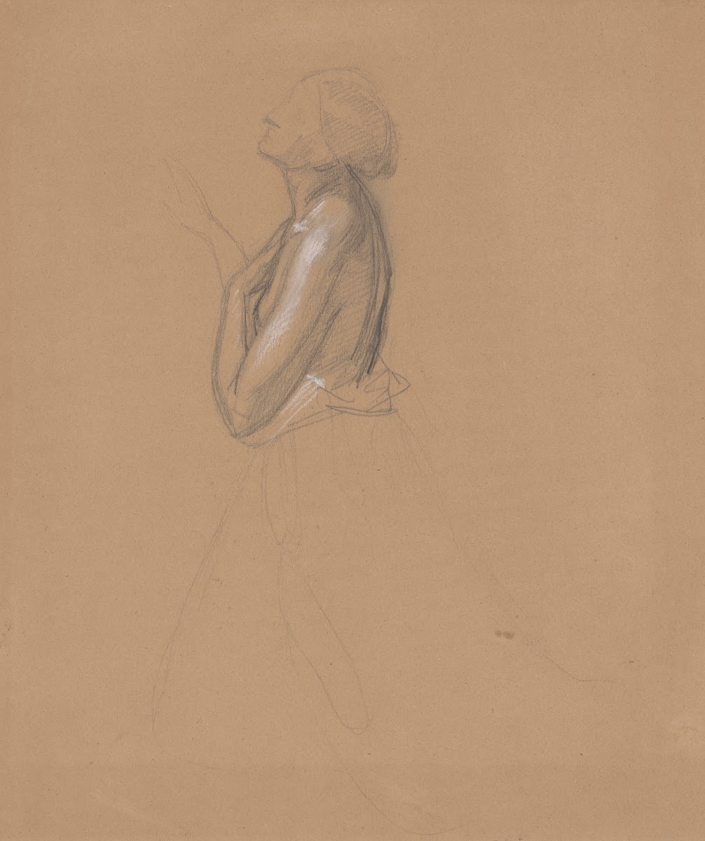Study of the queen figure for the painting Queen Jadwigas Oath 1867
