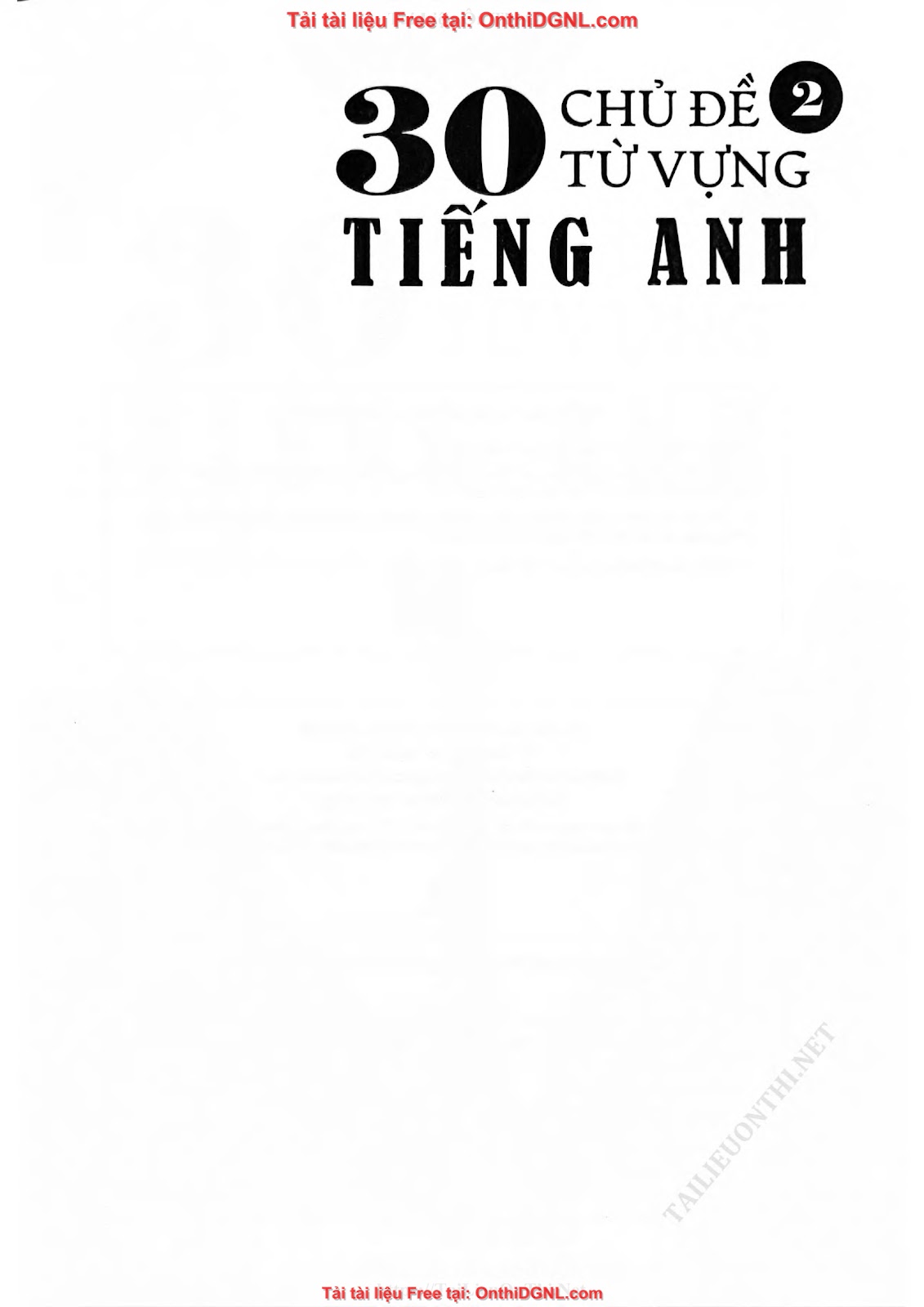 30 Chủ đề tiếng Anh chủ đề 2 cô Trang Anh
