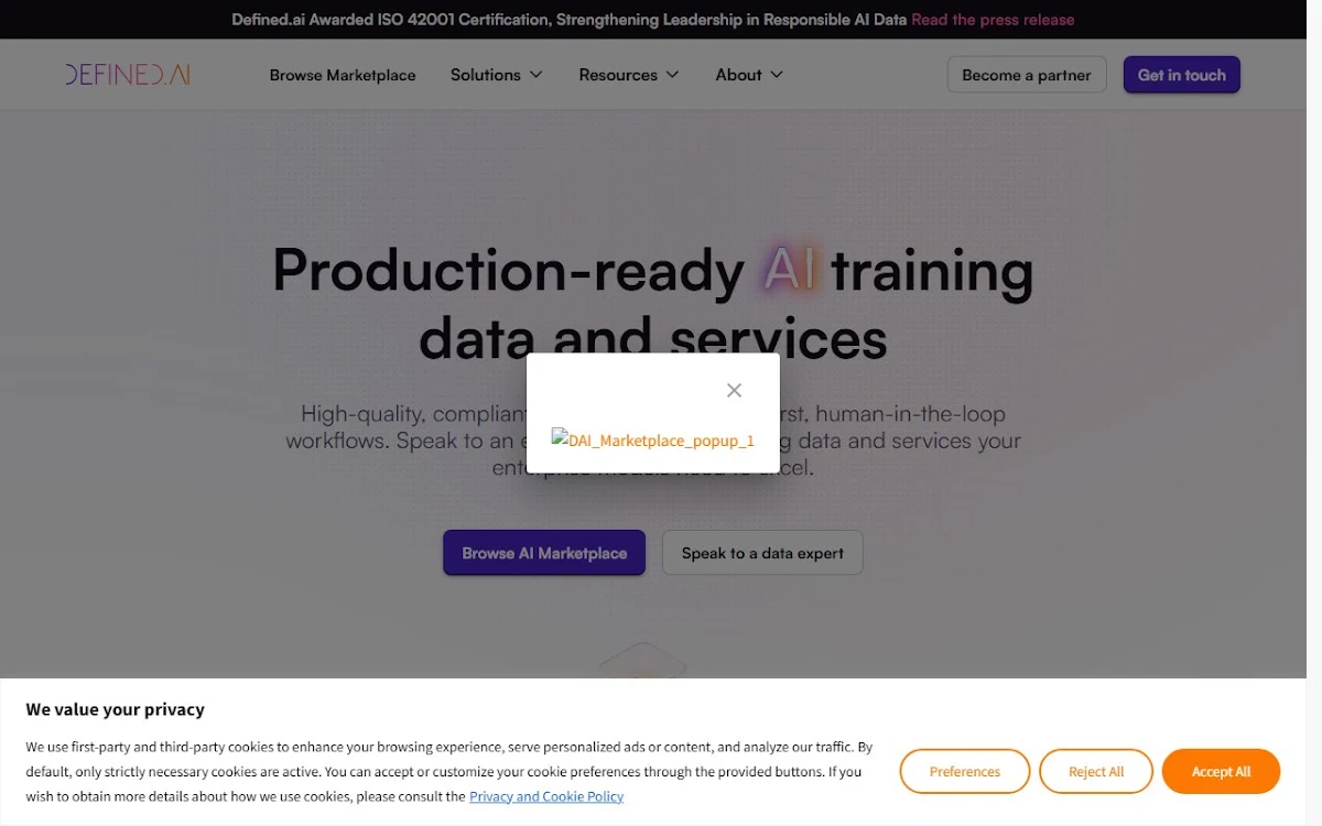 Captura de Defined AI