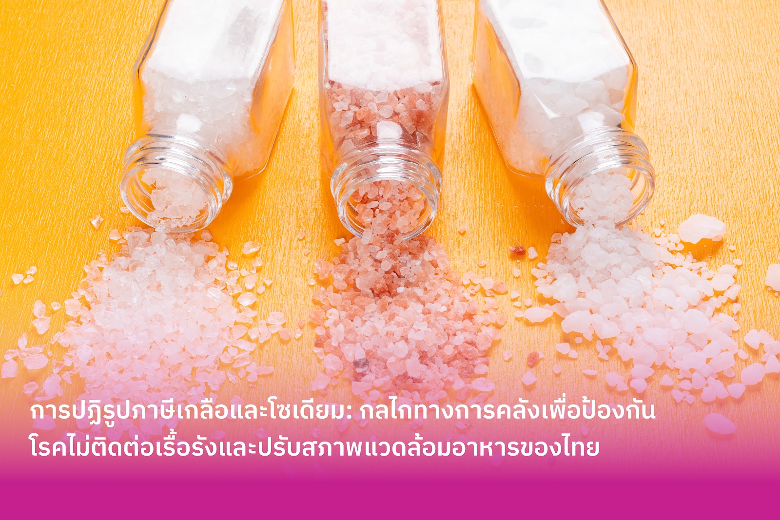 การปฏิรูปภาษีเกลือและโซเดียม: กลไกทางการคลังเพื่อป้องกันโรคไม่ติดต่อเรื้อรังและปรับสภาพแวดล้อมอาหารของไทย