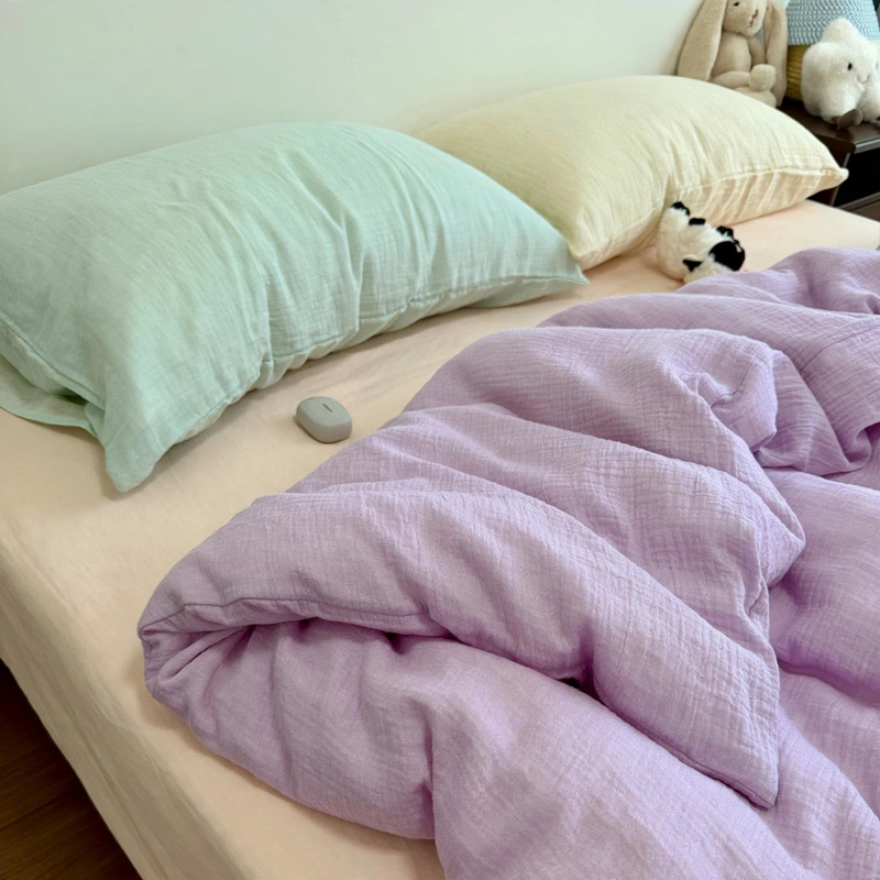 Cotton Bedding Set, Double Layer Gauze