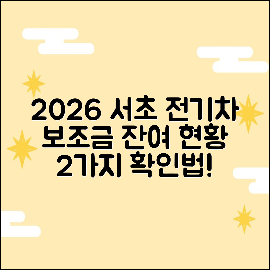 2026 서초구 전기차 보조금, 잔여 현황 2가지 확인법!