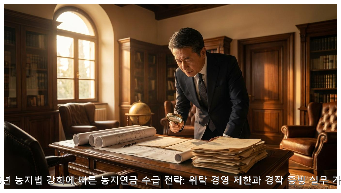2026년 농지법 강화에 따른 농지연금 수급 전략: 위탁 경영 제한과 경작 증빙 실무 가이드 핵심 안내 및 분석 인포그래픽 (2)
