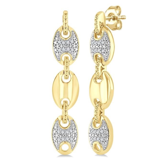 Gold Vermeil Bold Mariner Link Diamond Fashion Earrings 88968DHSSSLER-GV