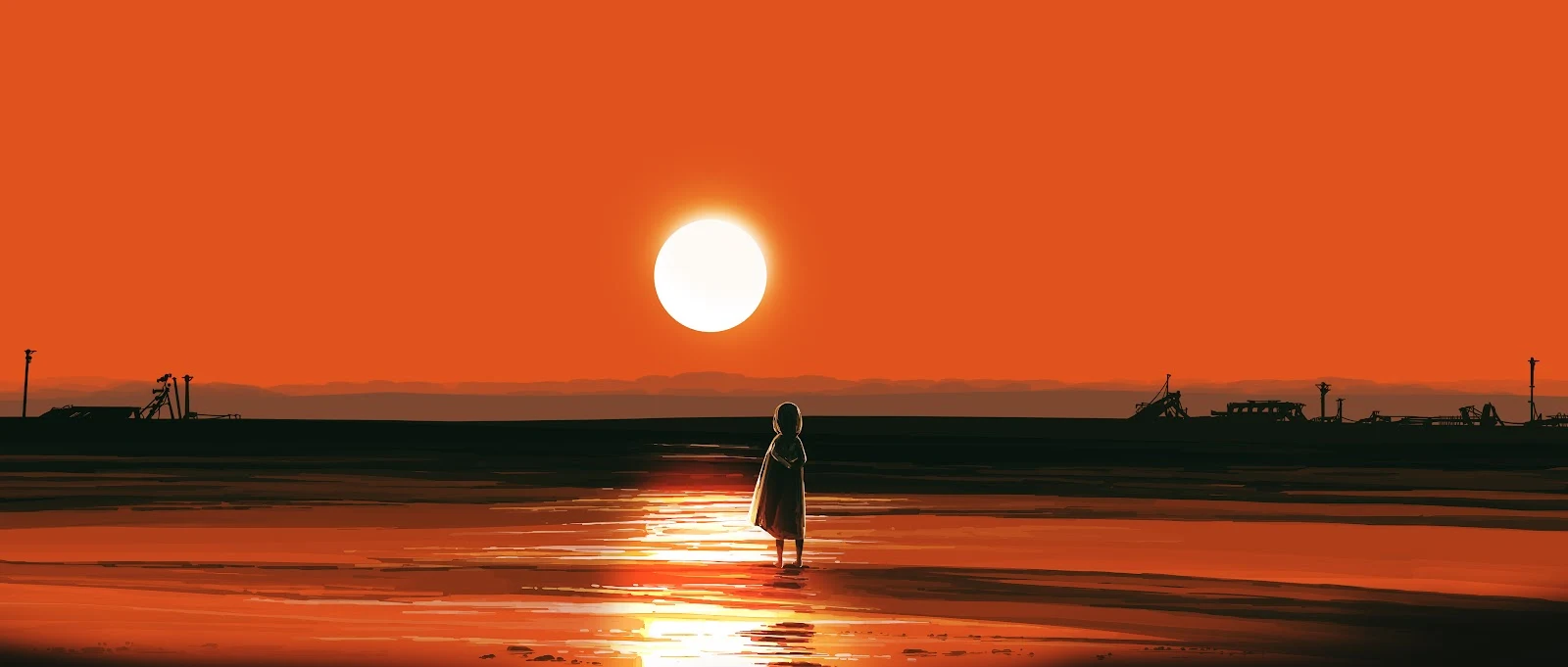 A Stunning Gracile, Digital Art, Artwork, Wide Screen, Sunset 4K Desktop and Mobile Wallpaper Background (5640x2400)