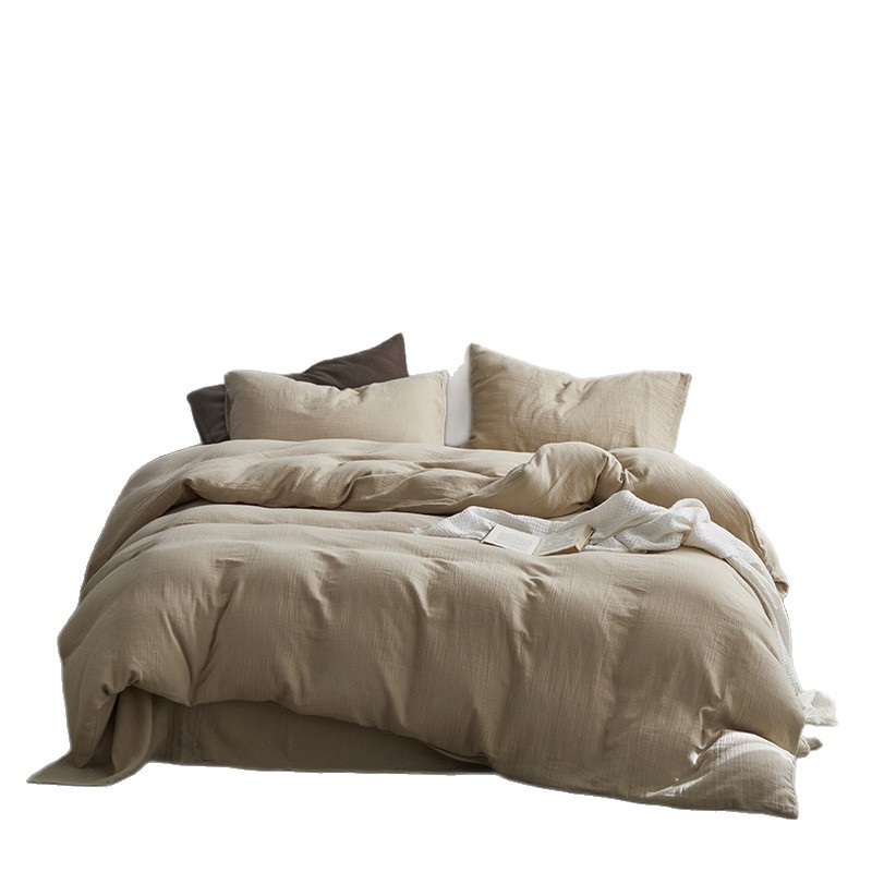 Ruffled Cotton Bedding, Minimal Design