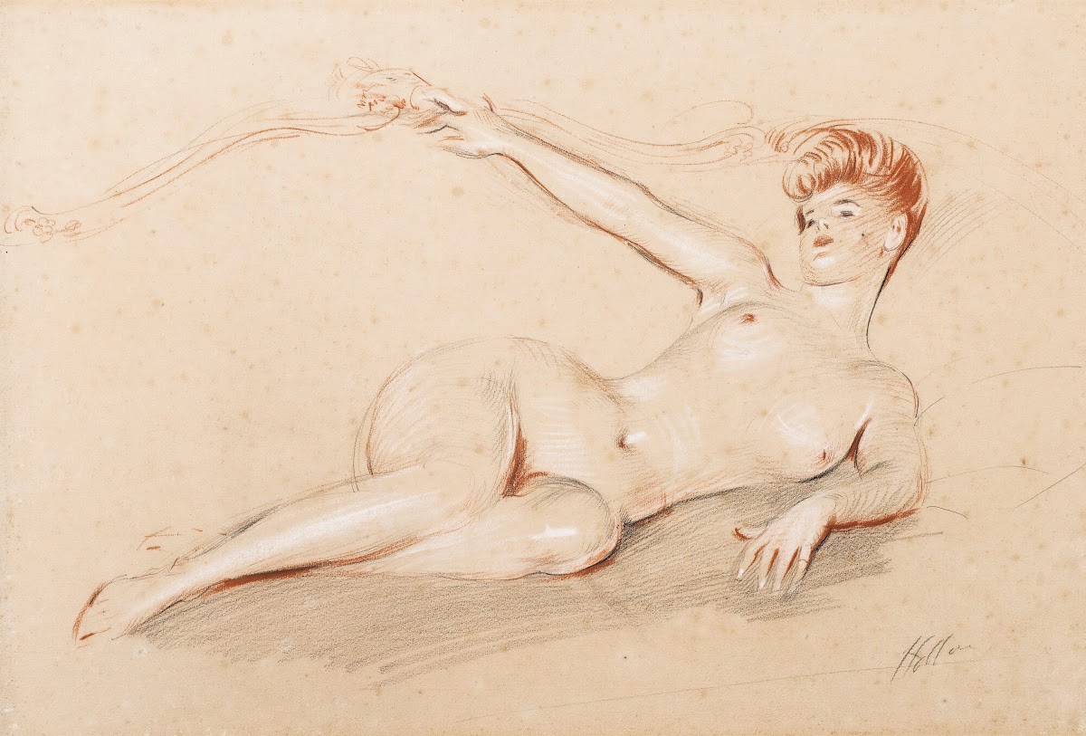 Lying Nude On A Sofa