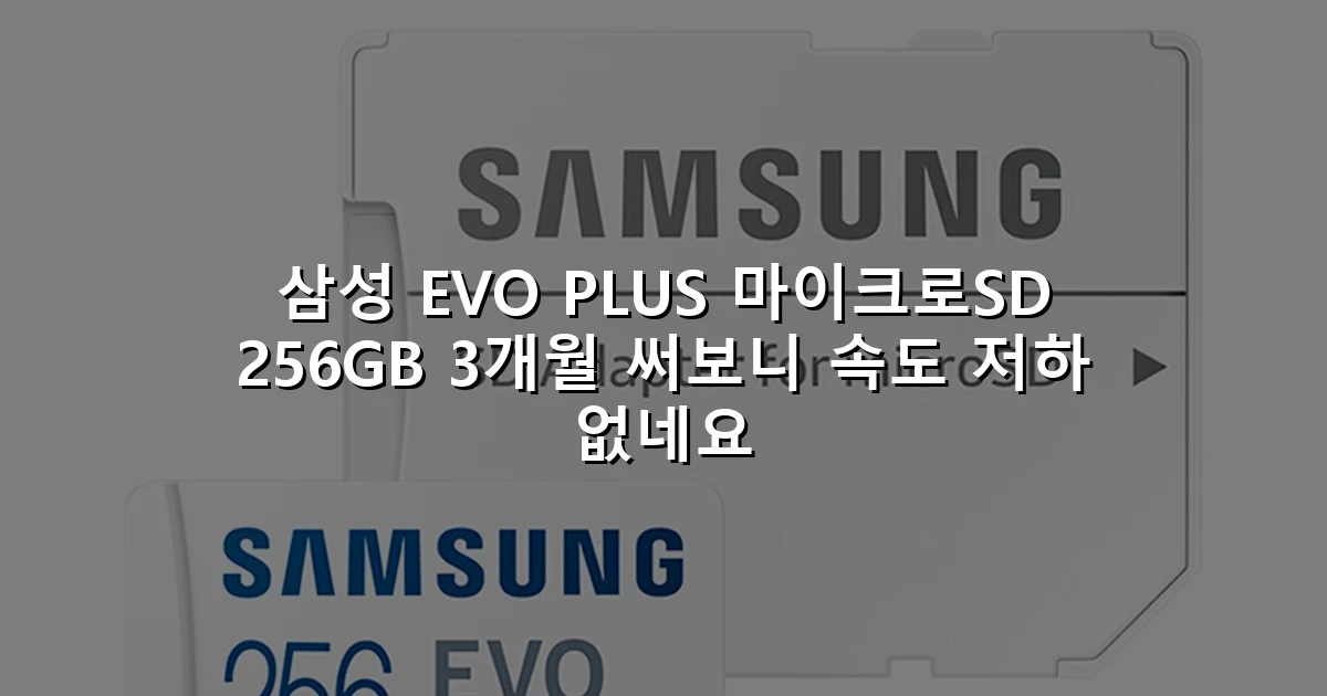 삼성 EVO PLUS 마이크로SD 256GB 3개월 써보니 속도 저하 없네요