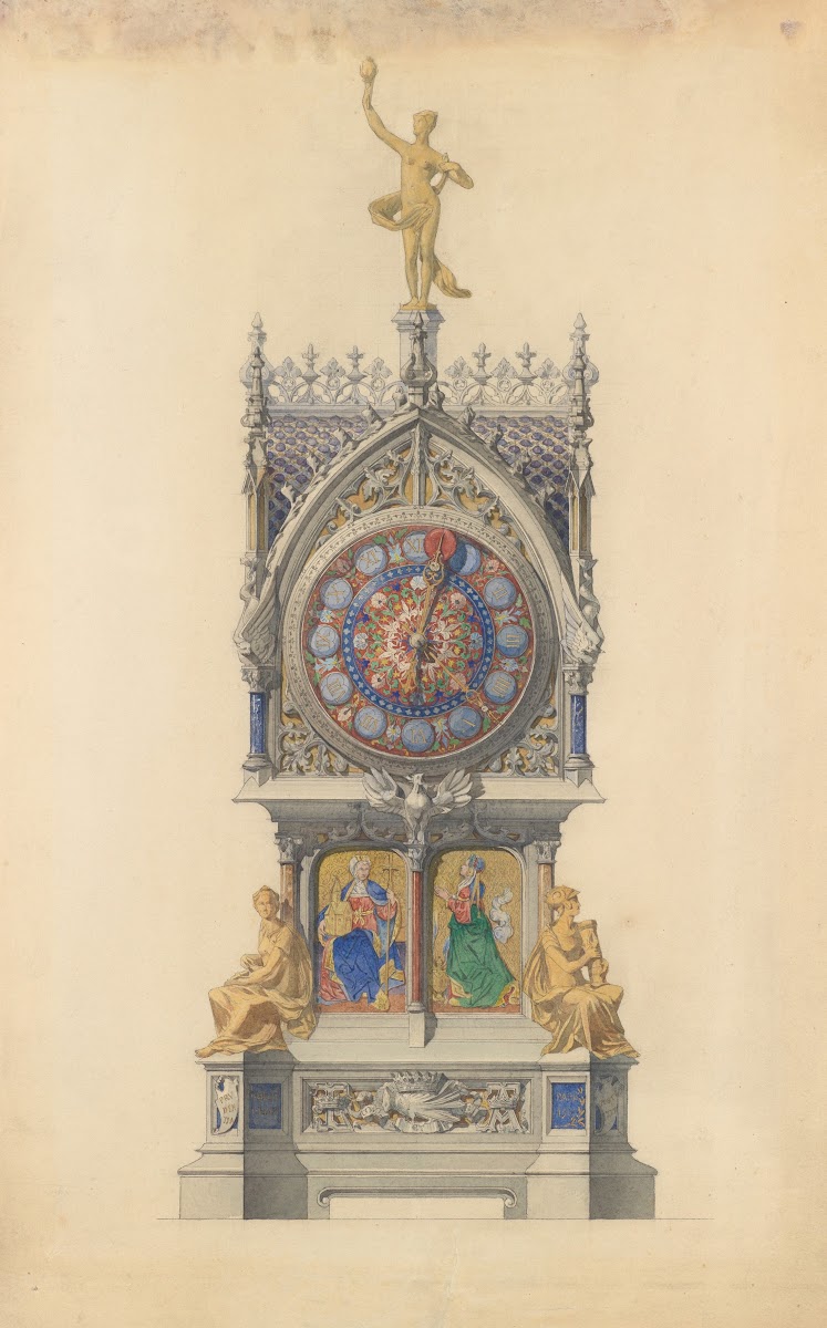 Design for Enameled Clock ca 1882