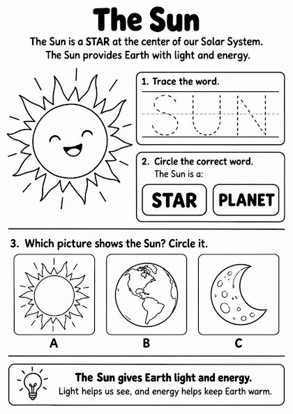 Sun Worksheet