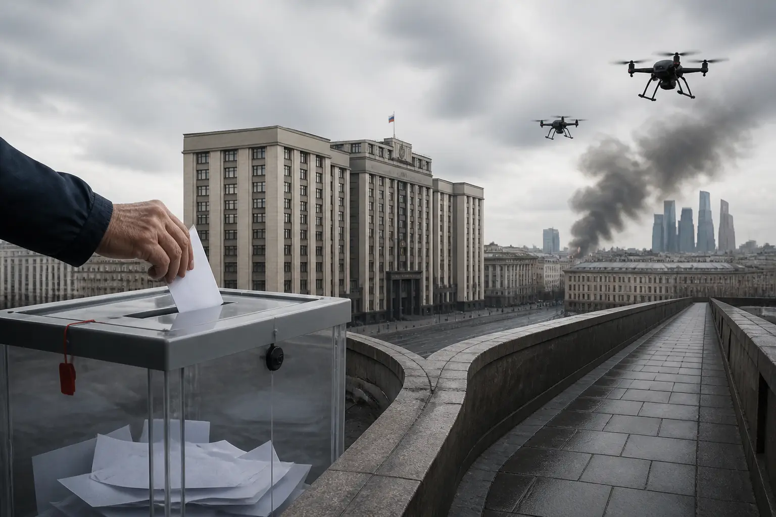 Editorial image for Drones attack Moscow on final day of Russian parliamentary election