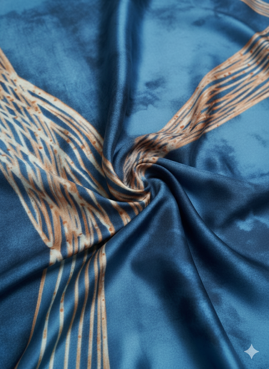 Ombre Blue Hijab | Satin Scarf