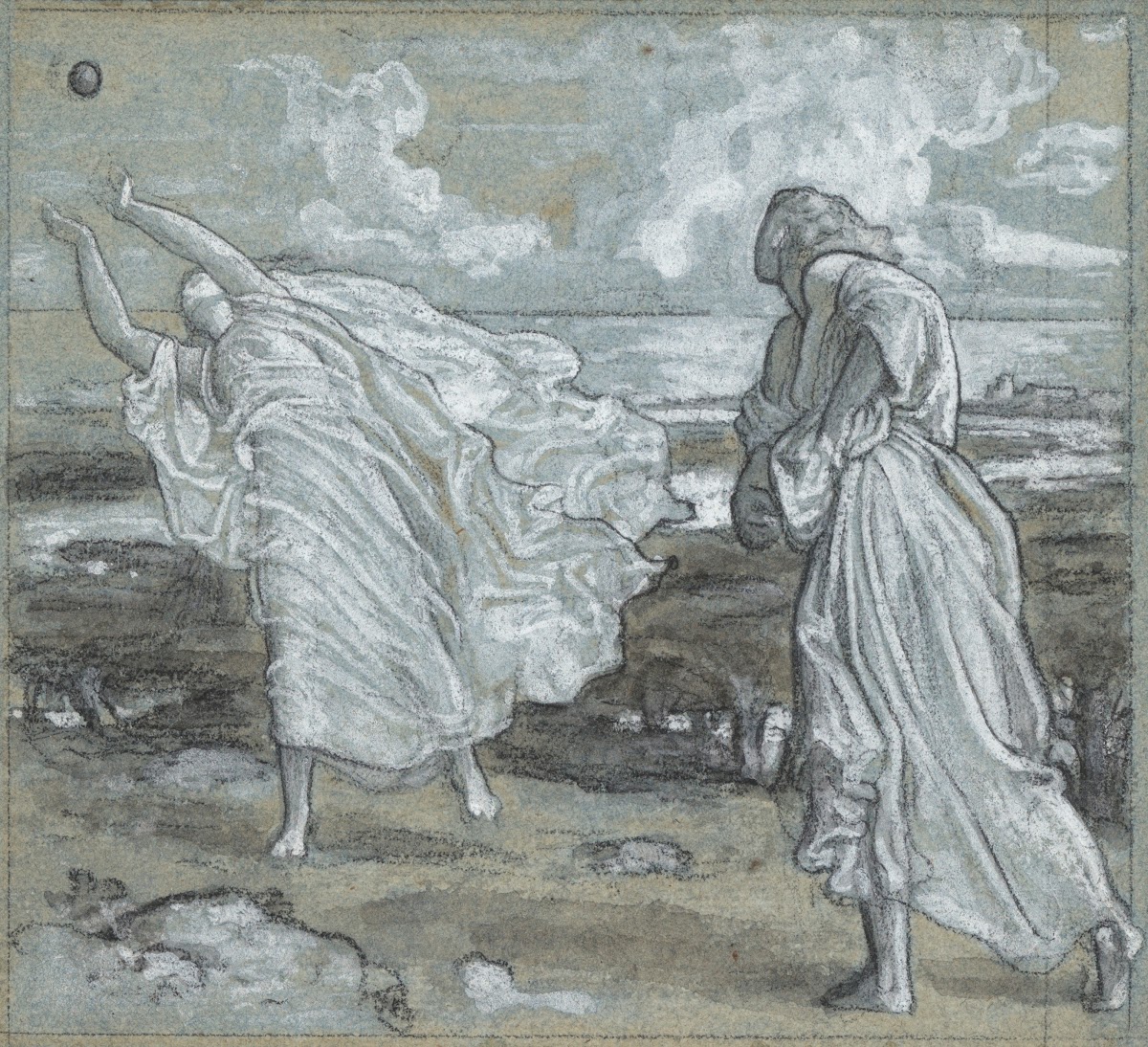 Preliminary sketch for Greek Girls playing at Ball