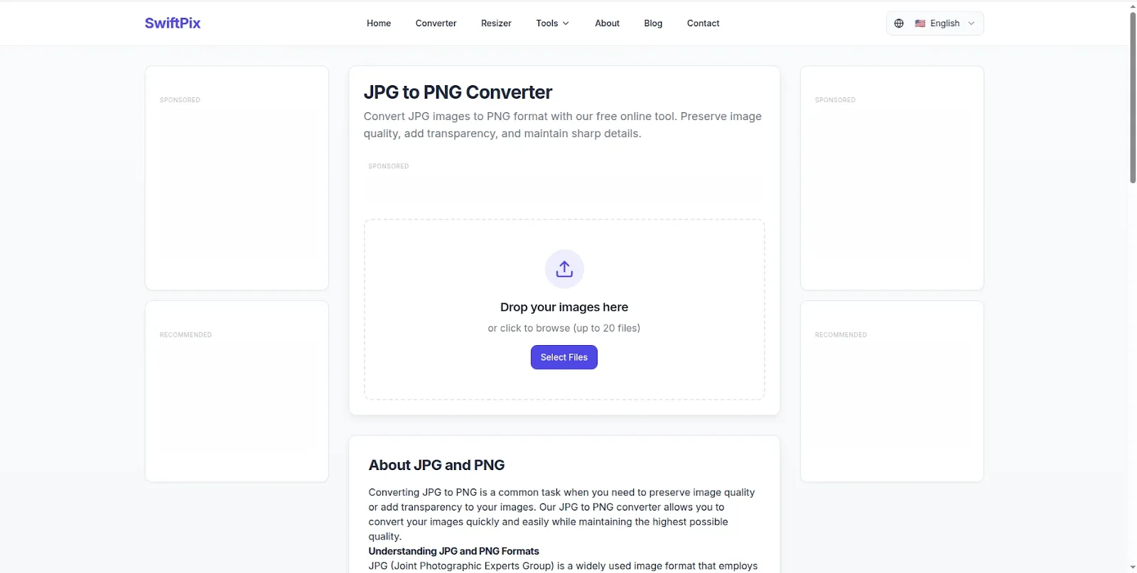 Convert JPG to PNG online free - SwiftPix browser based image converter no upload 2026