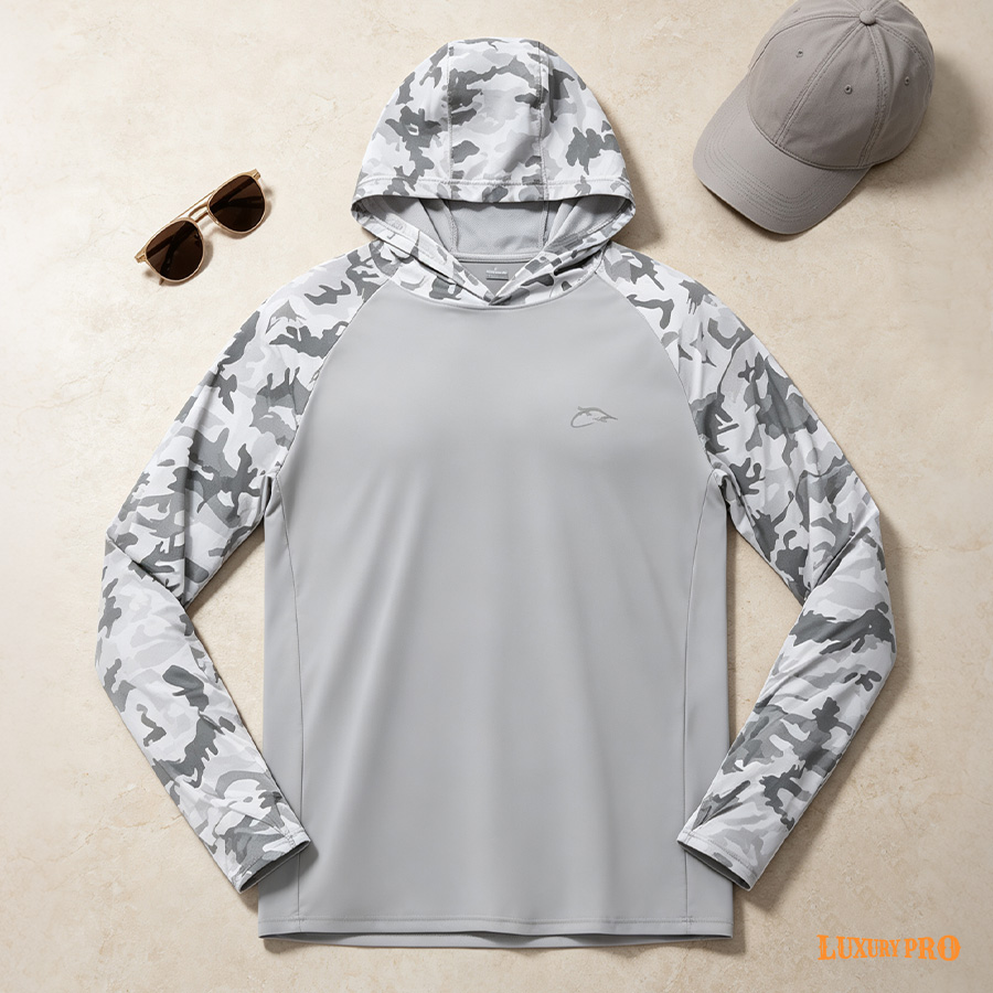 AOP TPM bird eye fabric raglan hooded sweatshirt