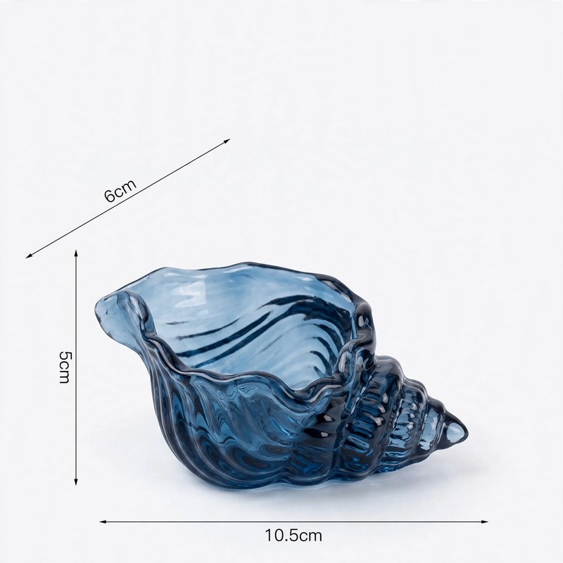 Muschelförmiger Glaskerzenhalter in Farbe